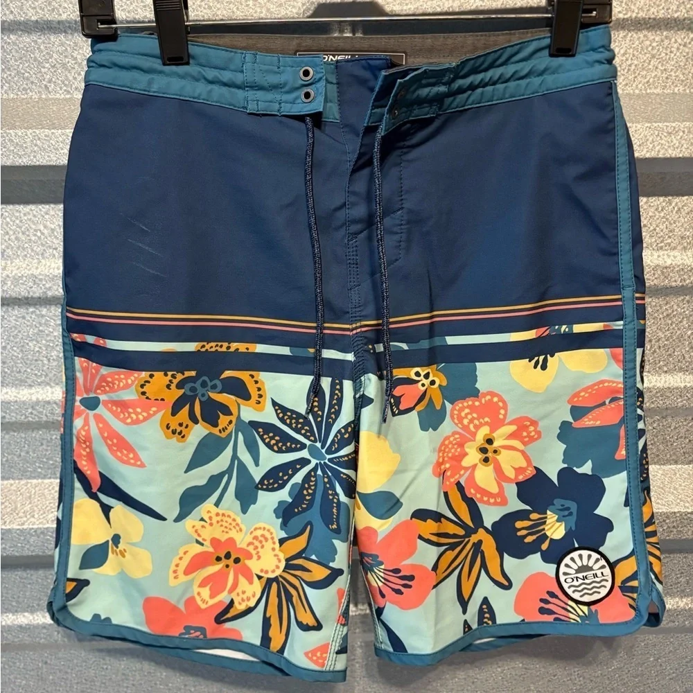 O'Neill Kids Floral Board Shorts - Navy and Multicolor